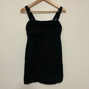 Abercrombie Fitch Linen Emerson Mini Dress Womens M Black  MIlkmaid‎